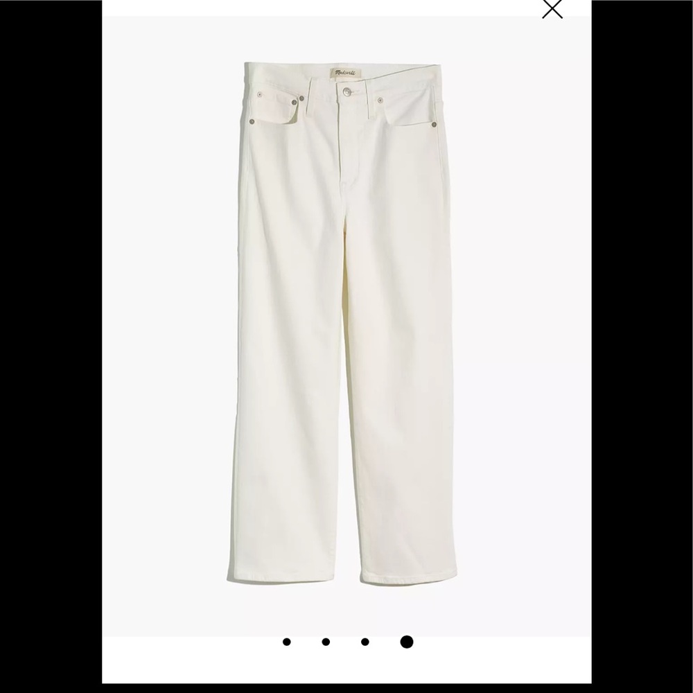 Madewell slim wide-leg crop jeans in tile white with zip fly